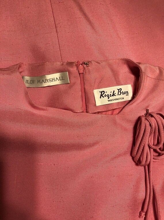 Sz 6/8 Vintage 60s Retro Bubblegum Pink Shantung … - image 7