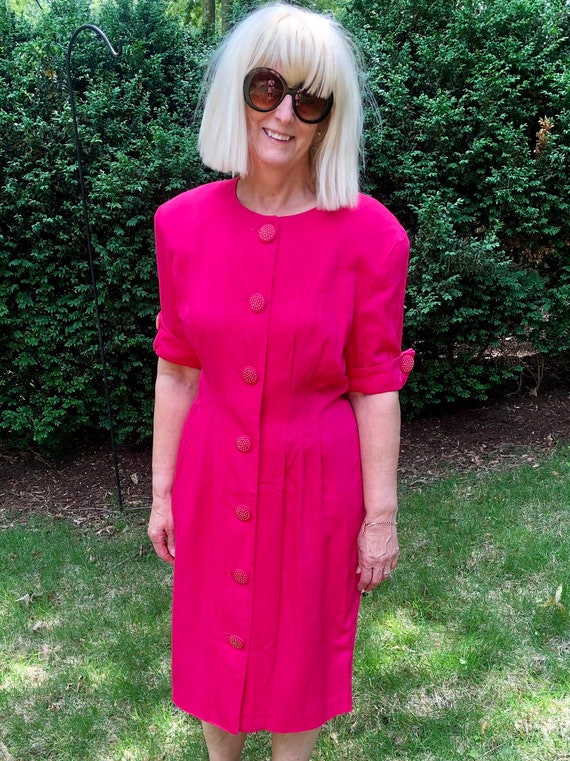 hot pink 80s dress