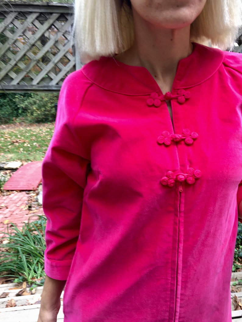 Sz 10 Raspberry 60s70s Velvet Maxi Hostess Dress by Barbara Lee