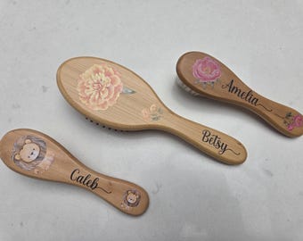 Personalised Hair Brush | Custom Printed Hairbrush | Name & Image | Unique Gift for Her | Girls Gift Idea | Newborn Gift