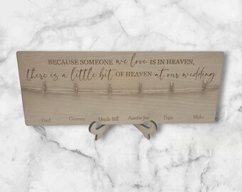 Rustic Wedding Memorial Plaque: Engraved Wooden Remembrance Sign