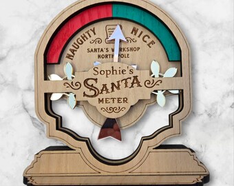 Wooden Naughty or Nice Meter • Christmas Kids Holiday Decor