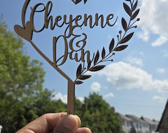 Personalized Wooden Cake Topper: Custom Wedding, Anniversary, Birthday