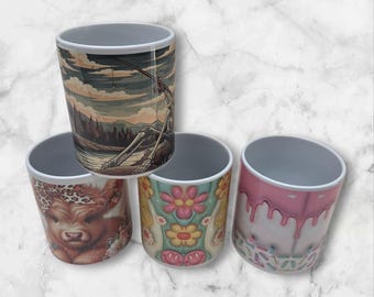Custom Printed 11oz Coffee Mug, Personalized Design