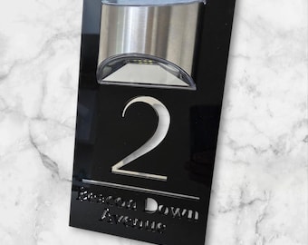 Illuminated Modern Acrylic House Sign: Custom Address Plaque