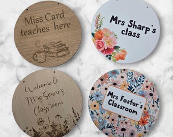 Personalized Teacher Door Sign: Custom Wooden Classroom Decor