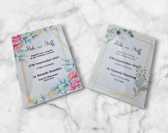 White Acrylic Wedding Invitations: Modern Elegant Stationery
