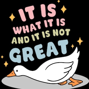 It Is What It Is And It Is Not Great PNG | Trending PNG | Popular PNG | Cute Goose Png | Sarcastic Sticker Png | Silly Goose Png | Meme Png