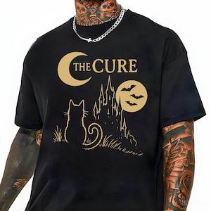 The Cure Cat Tee Shirt, 90s Alt Indie Rock, Music Gifts, Cat Lover Gifts, The Cure Fan Gifts, Band Tee, The Cure Graphic Tee Shirt