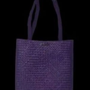Boho Handmade Purple Tote Natural Fiber Bag, Eco-Friendly Woven Handbag Elegant in Purple
