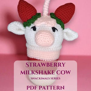 Vaca Batida de Fresa / Patrón Amigurumi de Crochet PDF