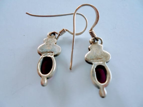 Indian Silver and Ruby Earrings - image 2