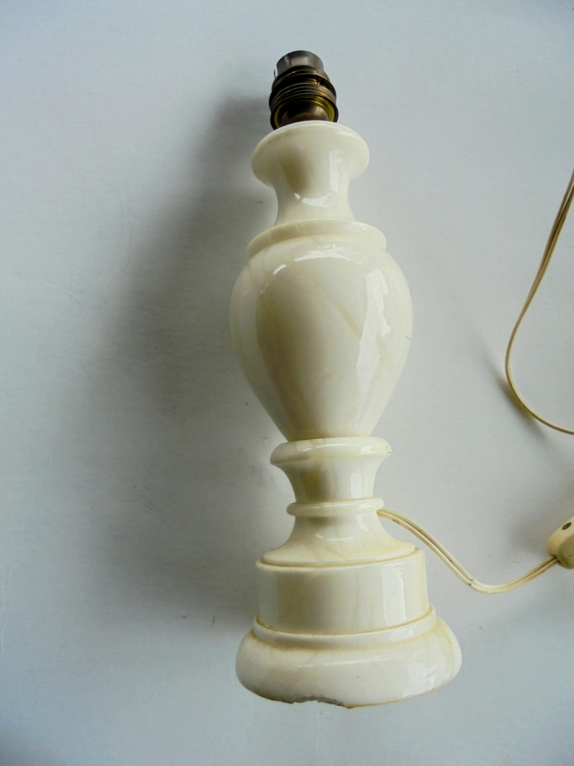 Pied De Lampe Table En Marbre Lourd Pegasam Alabastro Mid-Century Albâtre