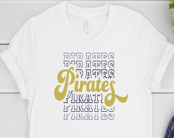 Pirate Stacked School Spirit Tee, Pirate  Shirt, Pirate School Spirit Shirt