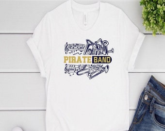 Pirate Band Shirt, Band School Spirit Tee, Band Shirt, Band Tee