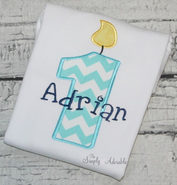 Boy's Birthday Shirt, Personalized Birthday Candle Shirt, Candle Birthday Shirt, Chevron Birthday, Personalized First Birthday