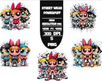 Powerpuff Girls PNG Bundle: Vibrant Cartoon Designs (Digital Download)