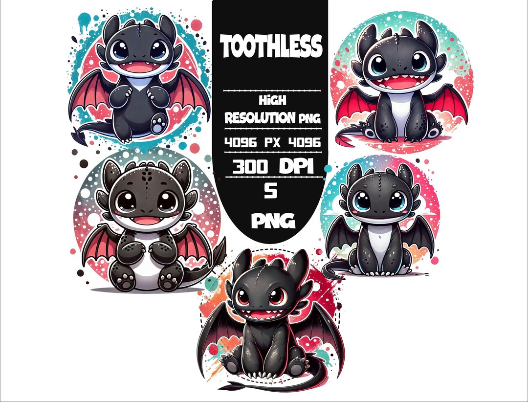 Pink Toothless Cartoon Toothless Cartoon PNG Bundle: Vibrant Splash Art (digital Download, 300 ...