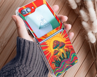 Magic mushroom case for Samsung Z Flip 7 FE 6 Galaxy Flip 5 Galaxy Z Fold 7 Z Fold 6 Fold 5 4 Moto Razr 2025 Plus Razr 60 40 hh001_flip