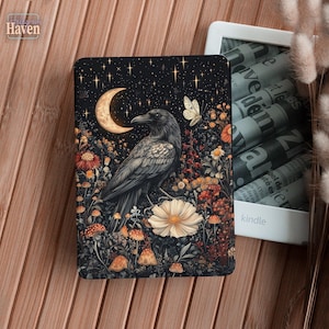 Black raven case for Kindle Scribe Kindle Oasis 3 Cover Kindle 2025 Kindle Colorsoft 2024 7 inch Kindle Paperwhite 11th gen 6.8" 12th KPW