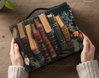 Pochette de livre, couverture de bible avec poignée | Pochette pour livres, protection pour livres de poche, journaux et liseuses entièrement imprimés, pochette en similicuir