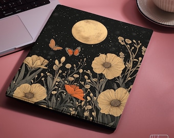 Floral moon case for reMarkable Paper pro 11.8" Protective Folio Flip with Pen Holder Slot, reMarkable 2 10.3" Custom butterfly Cover hhi007