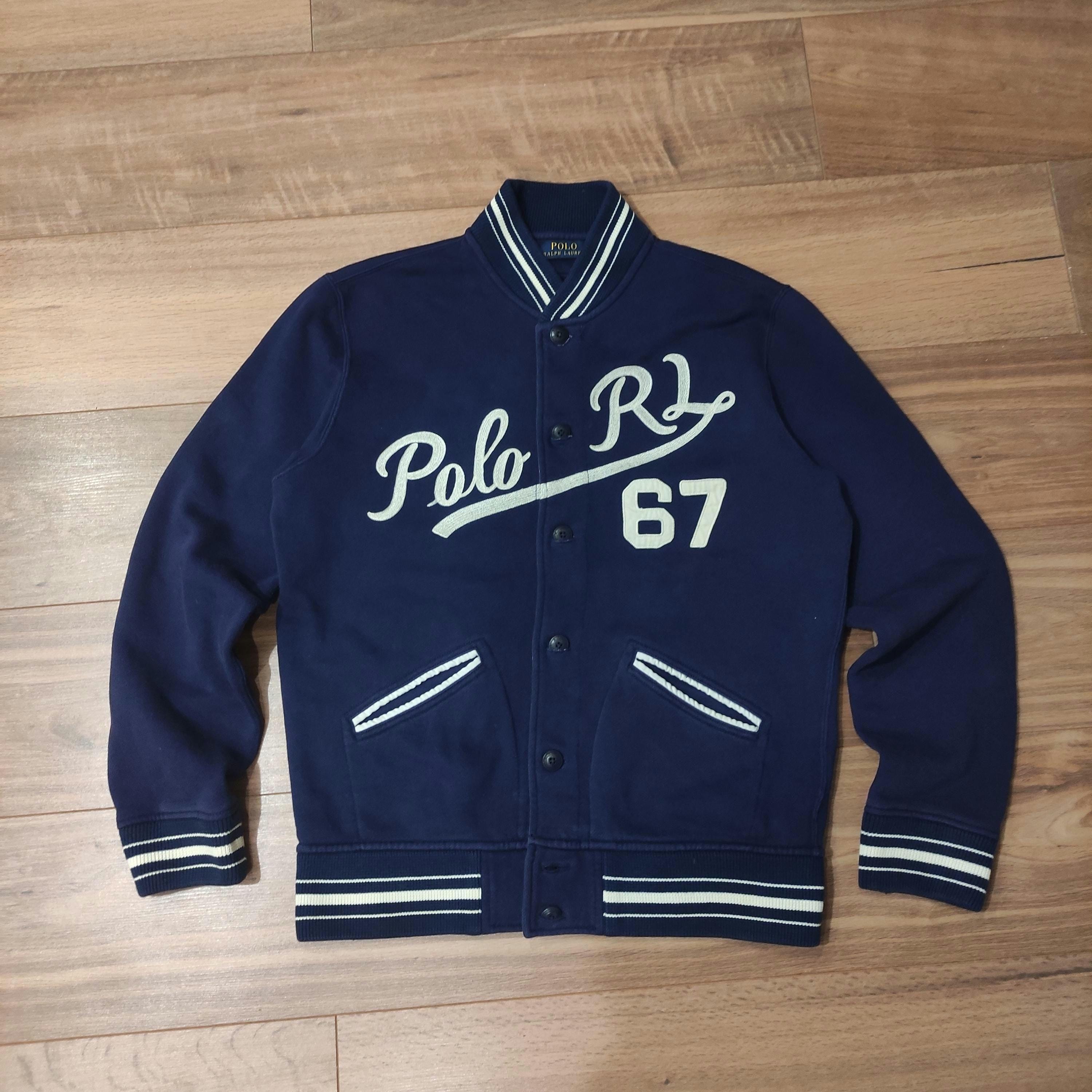 Polo Ralph Lauren 67 Varsity Track Jacket Sweater Blue Retro