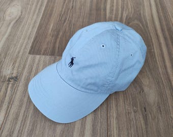 Gorra Polo Ralph Lauren de algodón azul vintage con logo de poni y gorra de béisbol Polo Ralph Lauren