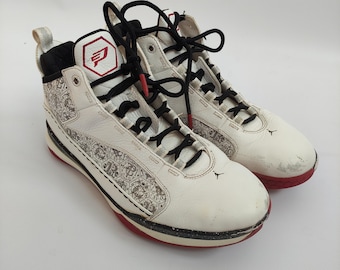 Baskets vintage pour homme Nike Air Jordan CP 3 Noir Blanc Rouge Varsity 385208-101, Taille 42,5