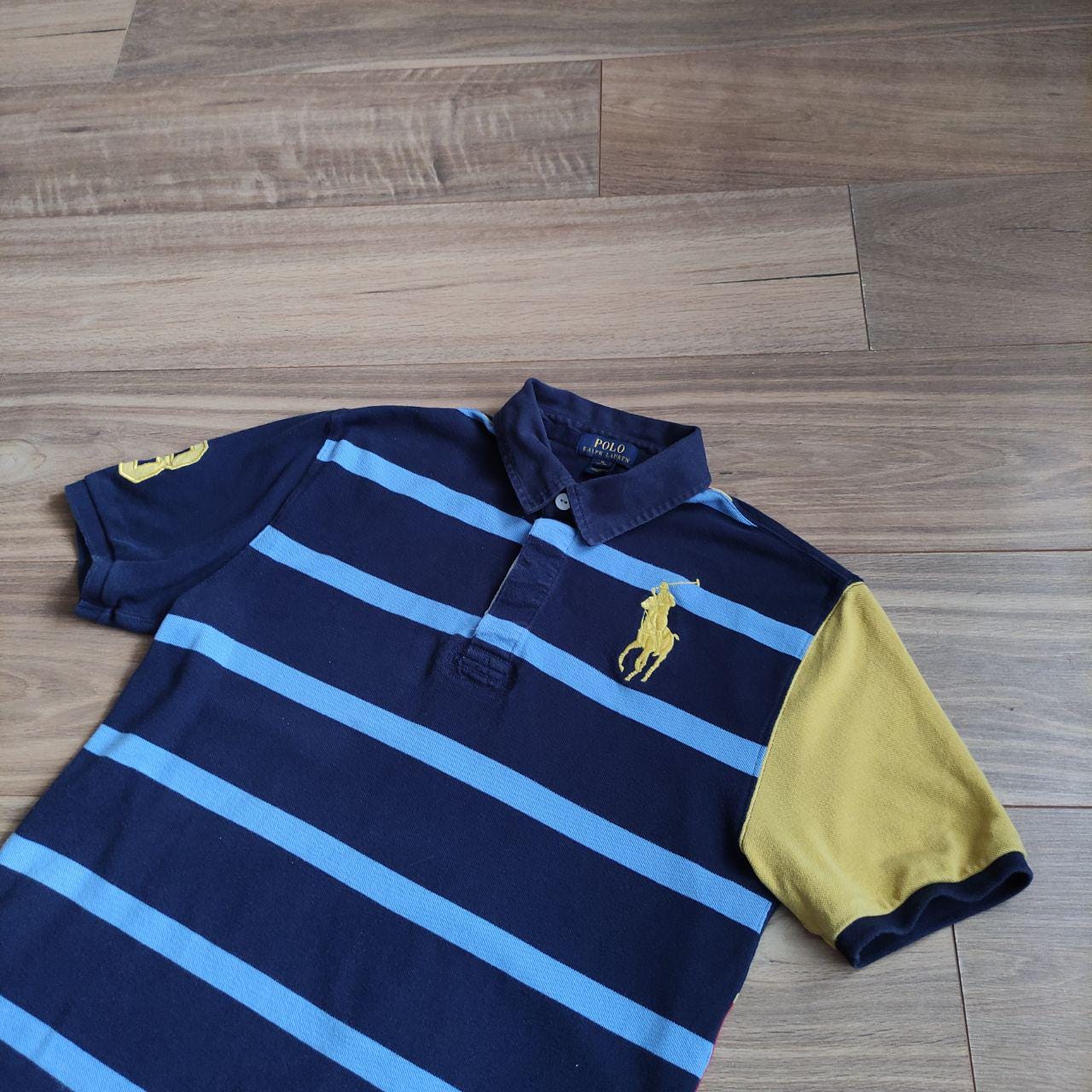 Polo Ralph Lauren Rugby Big Pony Blue Striped Polo Shirt - Boys