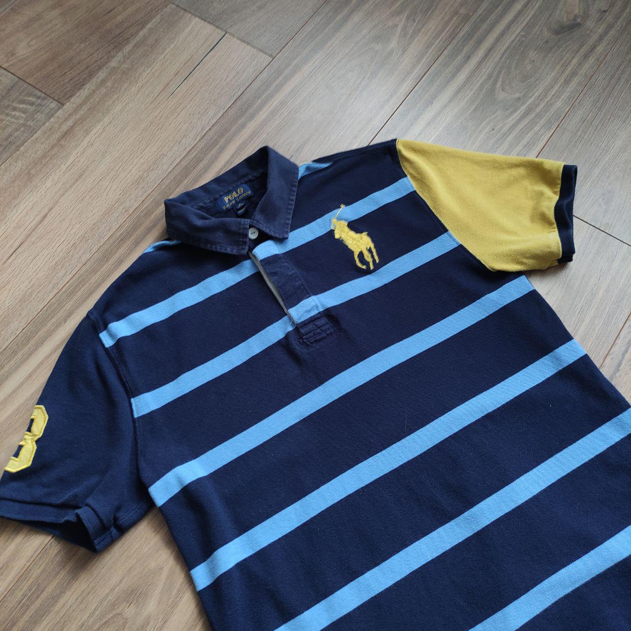 Polo Ralph Lauren Rugby Big Pony Blue Striped Polo Shirt - Boys