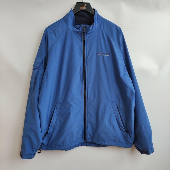Polo Sport, Vintage 90s Polo Sport Ralph Lauren Nylon 90s Full Zip Jacket Blue Mens L