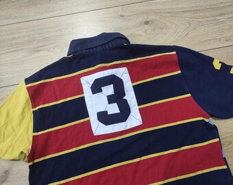 Polo Ralph Lauren Rugby Big Pony Blue Striped Polo Shirt - Boys