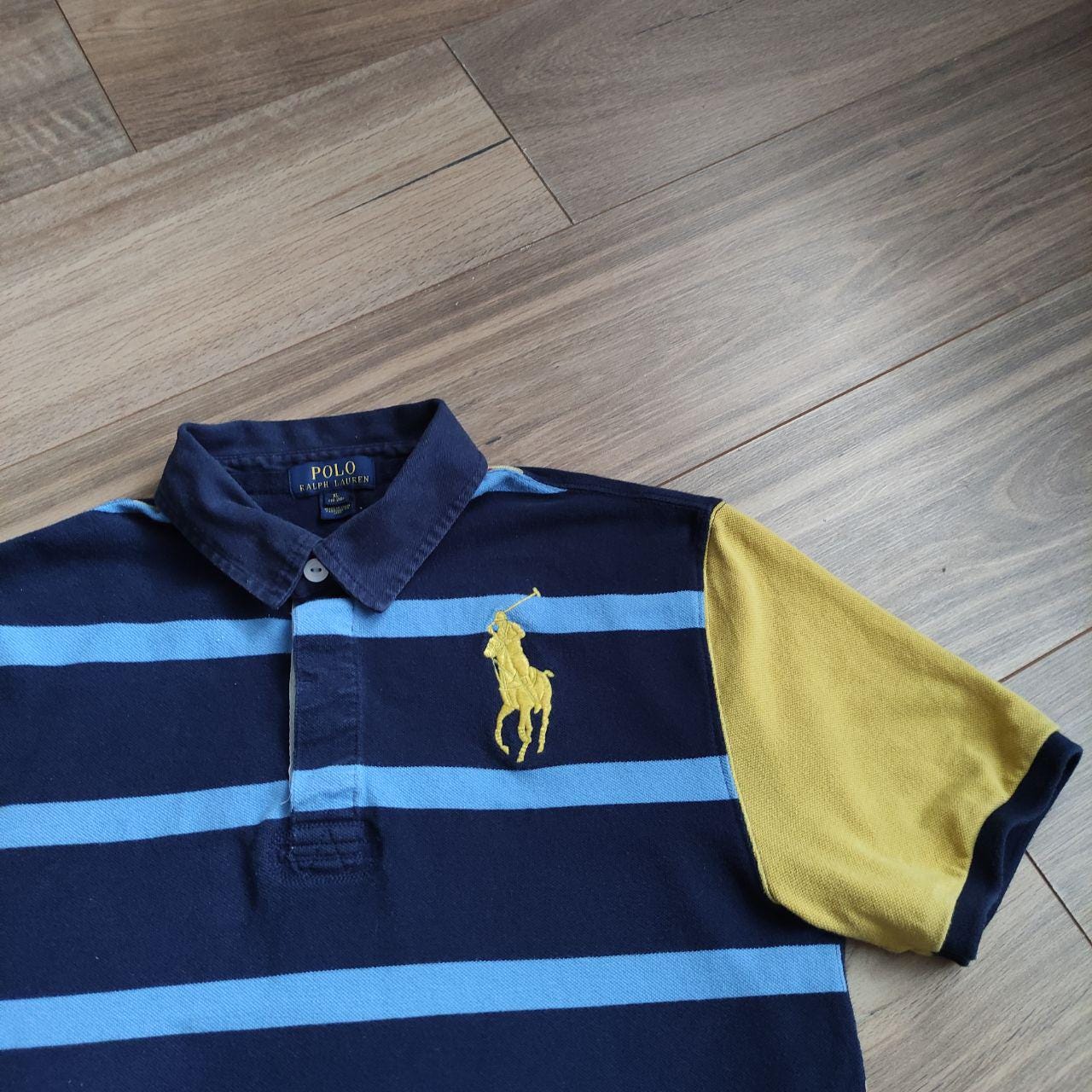 Polo Ralph Lauren Rugby Big Pony Blue Striped Polo Shirt - Boys