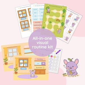 Visueller Stundenplan für Kinder mit Autismus oder ADHS | 70+ Piktogramm Routine Karten + Emotionen + Wetter + Belohnungen | Druckbare PDF-Download