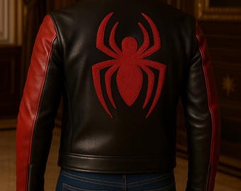 Spider-Man Leather Jacket: LOWOL Red & Black Cosplay Apparel