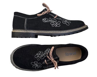 Black Suede Lederhosen Shoes: Bavarian Oktoberfest Trachten Style