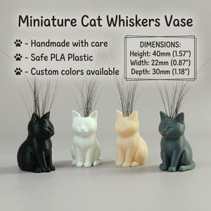 Mini Cat Whisker Vase, Cute Kitty Whisker Holder, Pet Keepsake Shelf Decor, Gift for Cat Lovers