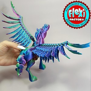 Pegasus Figur mit Farbverlauf, Fantasy-Spielzeug mit abnehmbaren Flügeln, magisches Geschenk, beweglicher Pegasus, Geschenk für Fantasy-Liebhaber