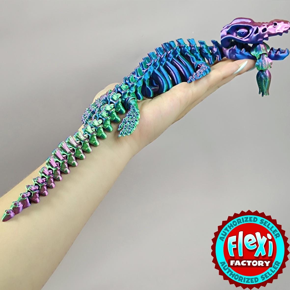 【SPACE MARSHAL】〈Rex Fossil〉 アメカジ玩具　Ⓜ︎ Flexi Mosasaurus Dinosaur Skeleton: 3D Printed Articulated Fidget