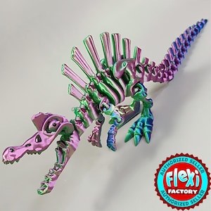 Flexi Spinosaurus Dinosaur Skeleton | Articulated Dinosaur Figure with Movable Joints | Collectible Jurassic Gift | 3D Printed Fidget Toy