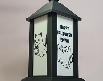Lanterna de Gato Fantasma de Halloween, Abajur de Gato, Lâmpada LED Personalizada, Decoração Assustadora de Halloween, Presente para Amantes de Gatos