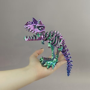 Esqueleto articulado de Carnotaurus con hueso, juguete antiestrés de dinosaurio articulado, decoración de escritorio, regalo para amantes de los dinosaurios.