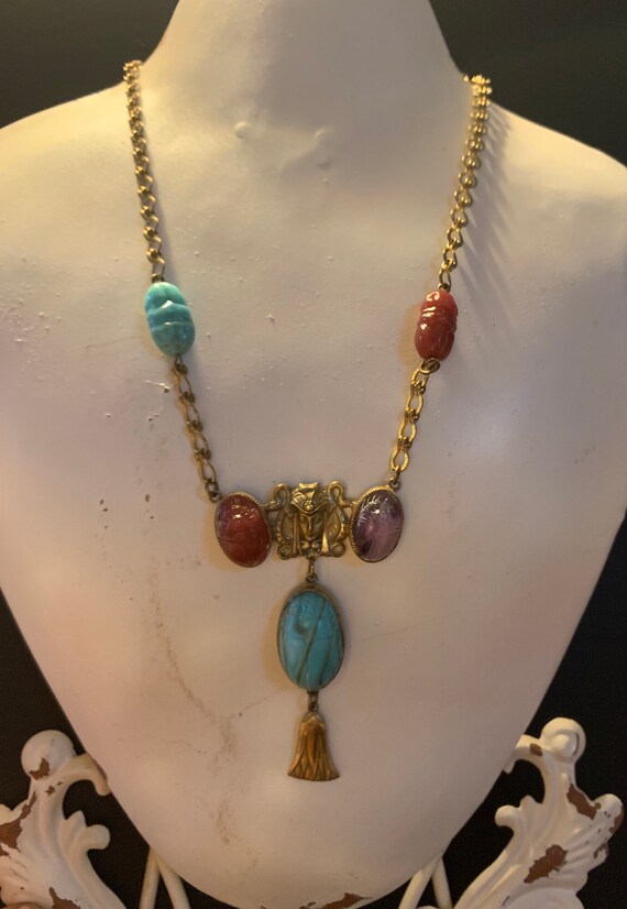 1920s Egyptian Revival Necklace - image 4