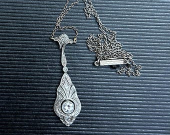 Art Deco White Gold Diamond Necklace