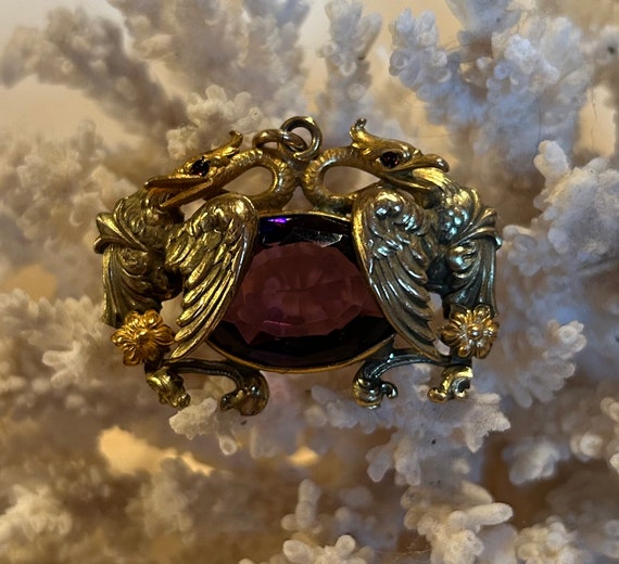 Gorgeous Czech Glass Phoenix Pendant - image 1