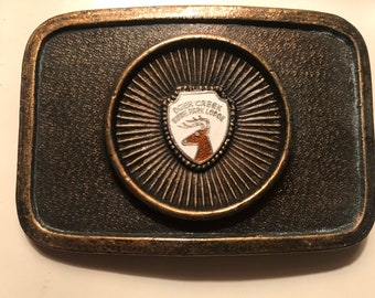 Deer Creek State Park Lodge Ohio ~ Collectible Brass Belt Buckle 1989 New In Box