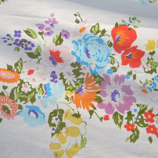 Vintage Sheet Shabby Spring Florwers - Twin 1960s - Treasury