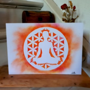 Watercolor painting energy picture sacral chakra