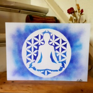 Watercolor painting energy picture forehead chakra